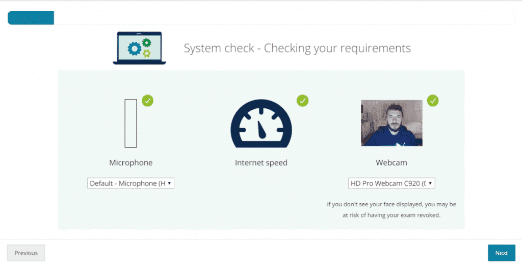 System Check PearsonVUE